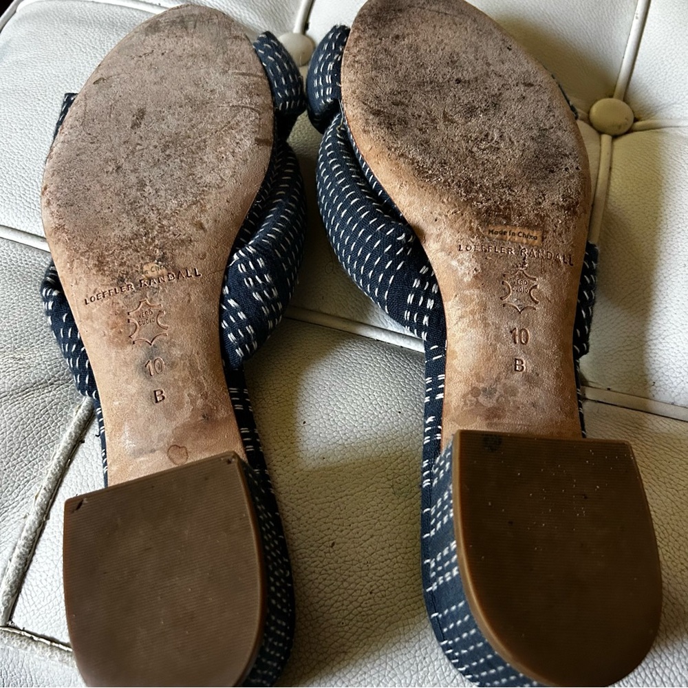 Loeffler Randall Blue Knotted slides / sandals sz 10 good condition - Picture 5 of 7